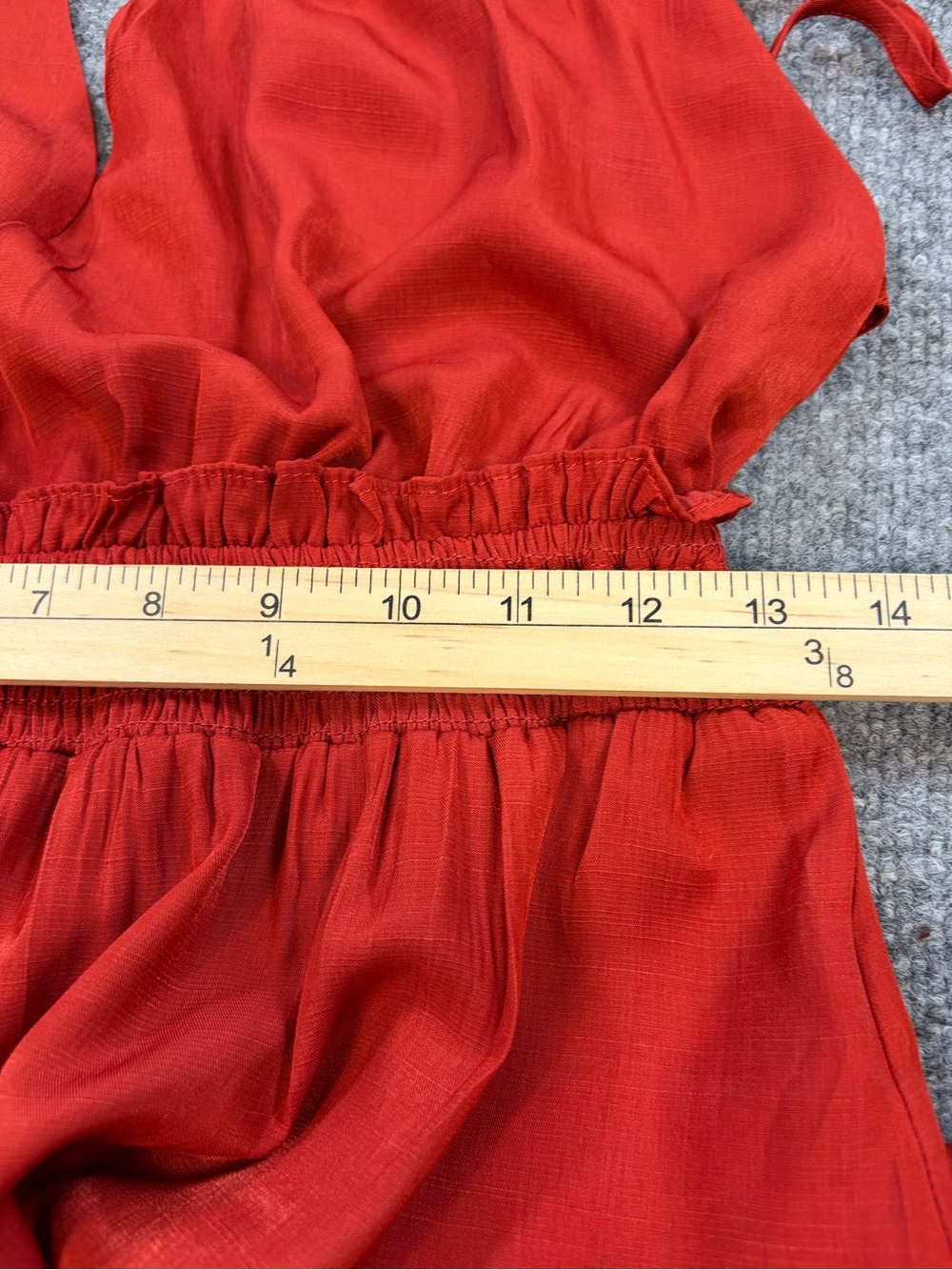 Nasty Gal Rust Red Halter Chic Summer Vacation Ruffle Romper | Size 10 - Picture 10 of 12